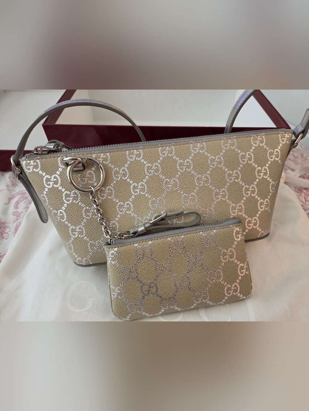 Gucci Small GG Emblem Shoulder Bag And Cardholder - Picture 1 of 14